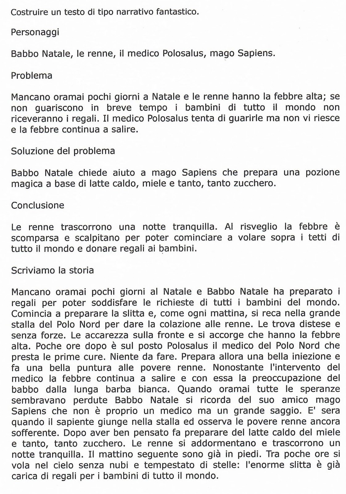 Famoso Il testo narrativo fantastico "Babbo Natale e le renne" scheda VU34