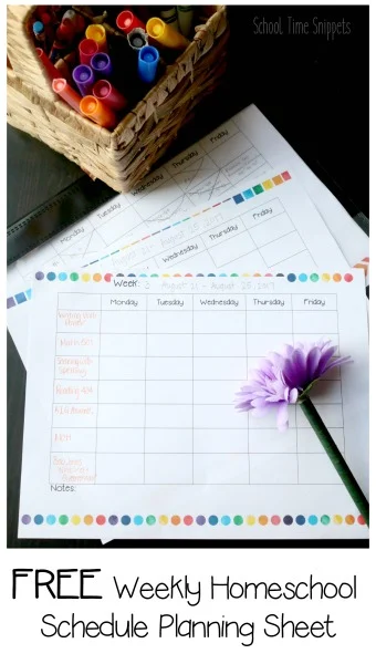 homeschool planning sheet free