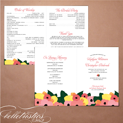 printable diy hand drawn floral citrus wedding ceremony booklet program