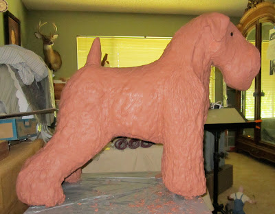 dog clay sculpture