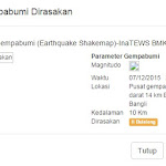 Gempa bumi Bangli hari ini 7 desember 2015