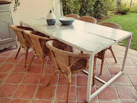 anne charriere vintage, madriers pour table terrasse, 