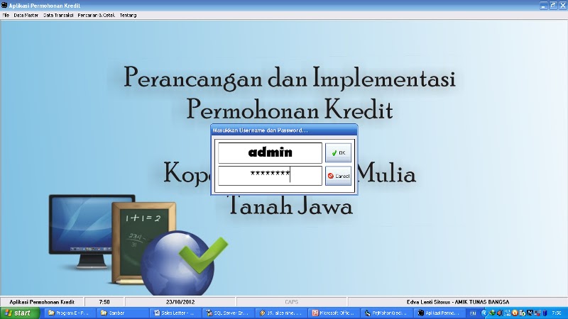 Program/Aplikasi Dengan Visual Basic  Contoh Program 