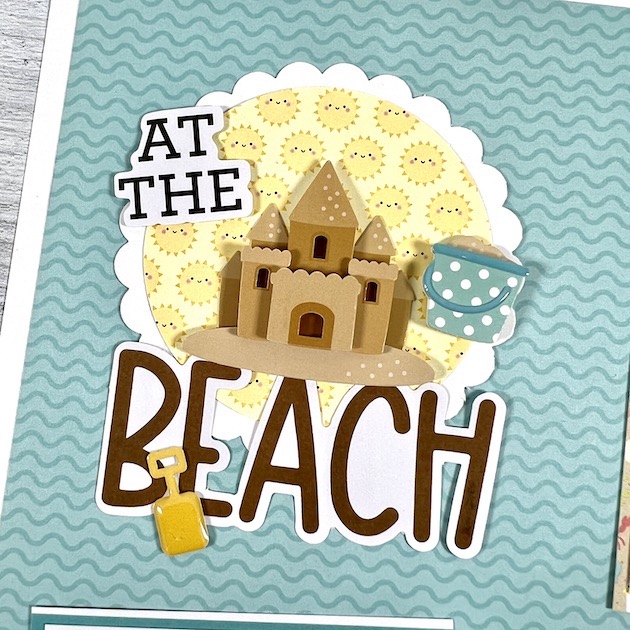 Seaside Beach Scrapbook Page with Sandcastle