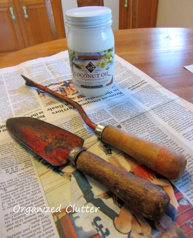 Vintage Tools and Coconut Oil www.organizedclutterqueen.blogspot.com