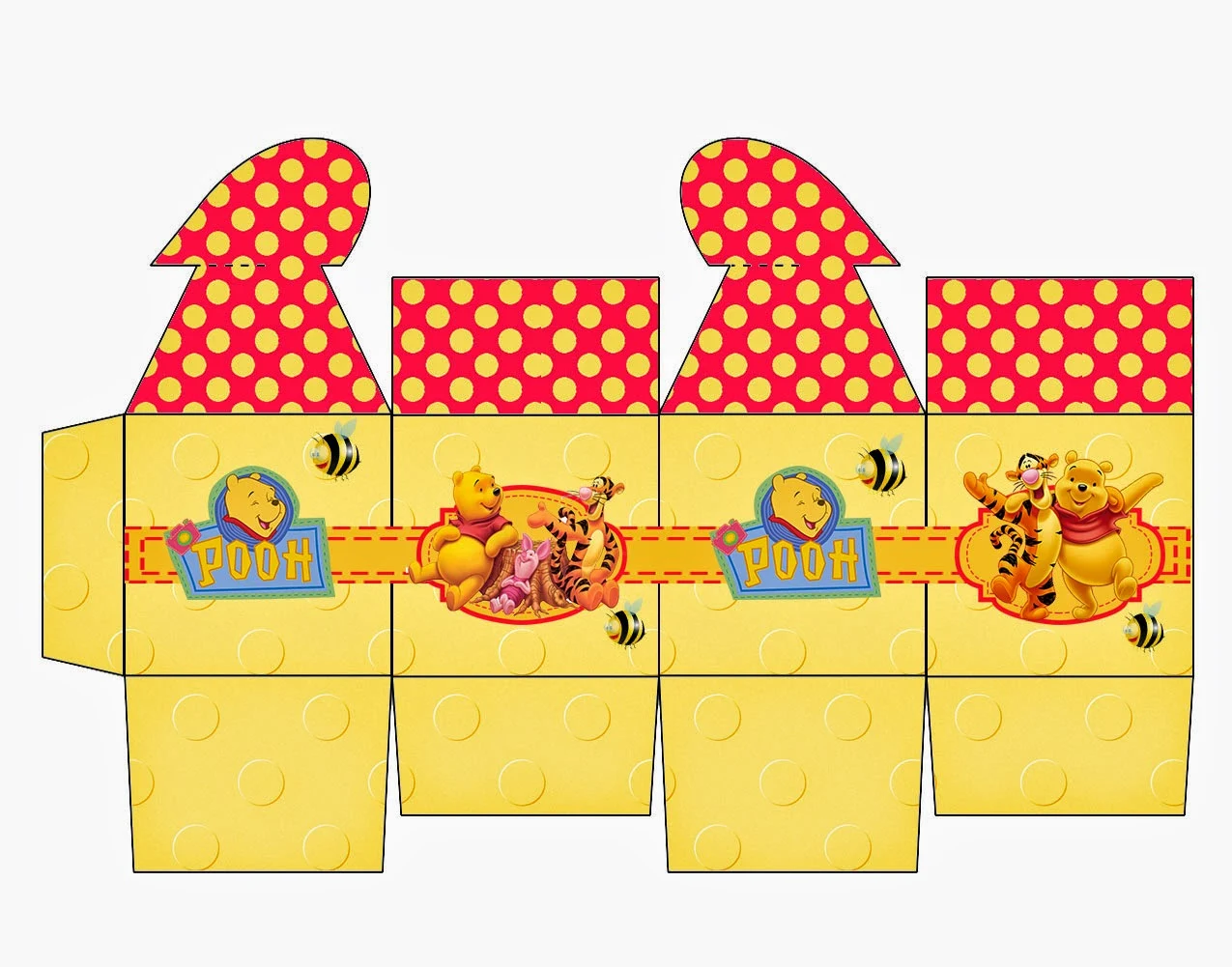 Winnie the Pooh Free Printable Box with Heart Closure.