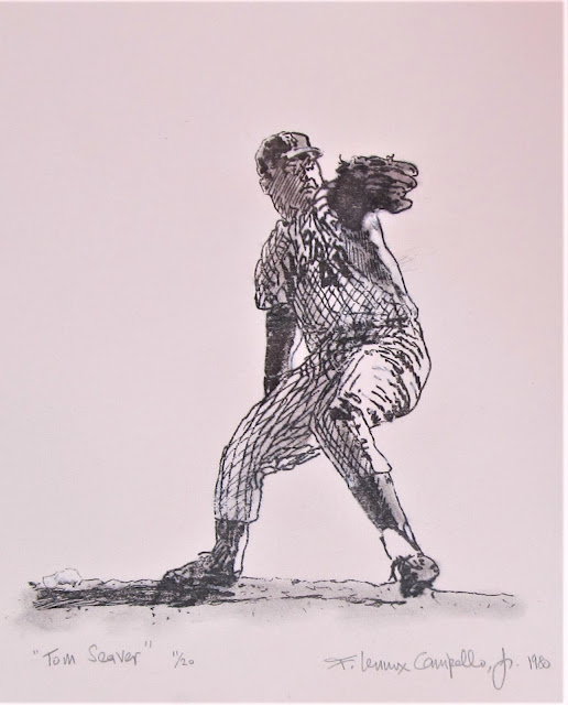 Tom Seaver - Limited Edition etching circa 1980 by F. Lennox Campello