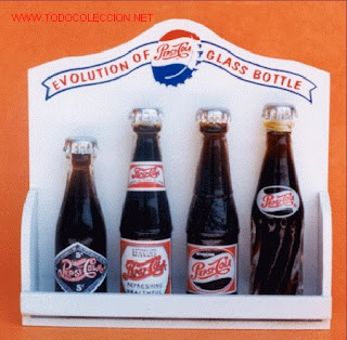 Evolución del formato de la botella de Pepsi