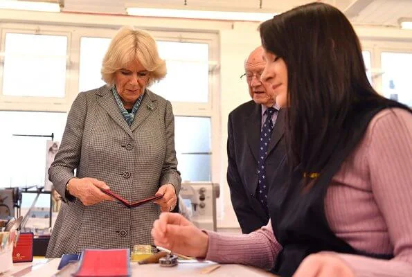 The Duchess of Cornwall visited Elmhurst Ballet School in Birmingham. Duchess of Cornwall visited the Launer Factory in West Midlands