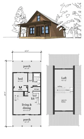 2 Bedroom Cabin With Loft Floor Plans
