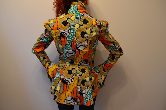 Ankara African wax print blazer Simplicity 1248 steampunk sewing pattern blog