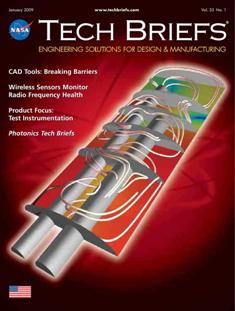 NASA Tech Briefs. Engineering solutions for design & manufacturing - January 2009 | ISSN 0145-319X | TRUE PDF | Mensile | Professionisti | Scienza | Fisica | Tecnologia | Software
NASA is a world leader in new technology development, the source of thousands of innovations spanning electronics, software, materials, manufacturing, and much more.
Here’s why you should partner with NASA Tech Briefs — NASA’s official magazine of new technology:
We publish 3x more articles per issue than any other design engineering publication and 70% is groundbreaking content from NASA. As information sources proliferate and compete for the attention of time-strapped engineers, NASA Tech Briefs’ unique, compelling content ensures your marketing message will be seen and read.