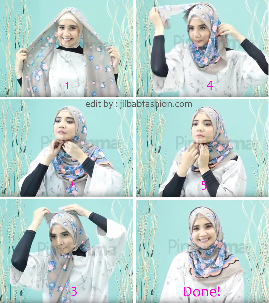 Tutorial Hijab Segi Empat Untuk Sehari Hari Tutorial Hijab Paling