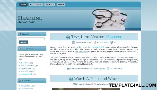 Health Medical Blue Wordpress Theme