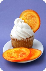 Orange Cupcakes with Candied Orange Garnish