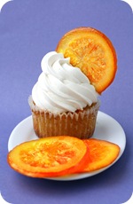 Orange Cupcakes with Candied Orange Garnish