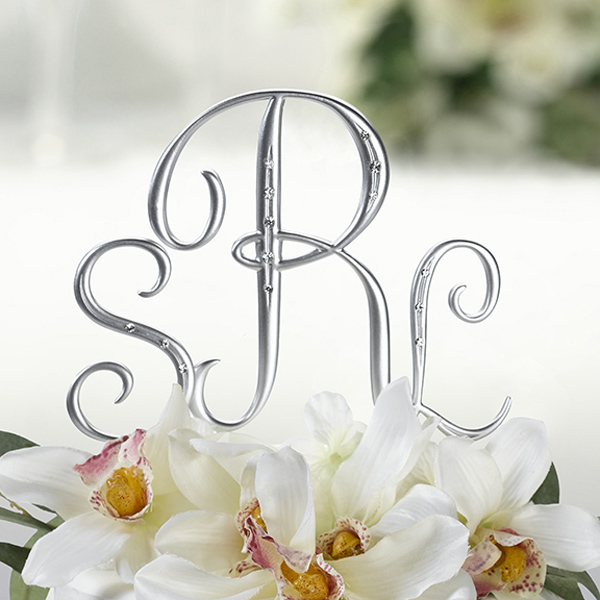 Silver Monogram Letter Cake Picks Wedding centerpieces do not have to be 