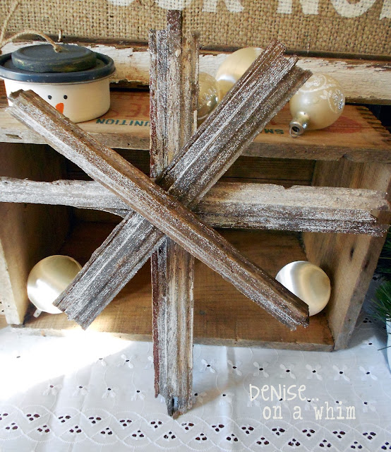 Broken window pieces become a rustic Christmas star!