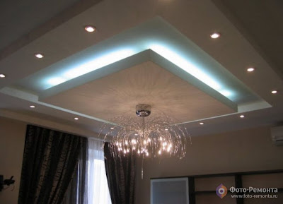 20+ Contoh Desain Plafon Gypsum (Atap Rumah) Ruang Tamu 