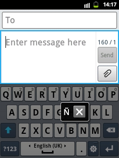 Samsung QWERTY Keypad for big letter Ñ