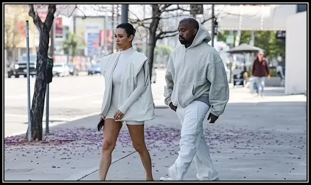 Kanye West and leggy wife Bianca Censori match in edgy cream dress