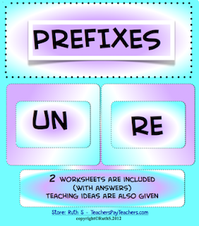 Prefixes Un and RE Teacher Park Free PDF