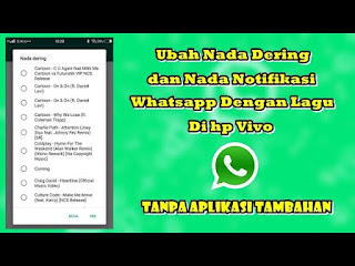Cara Mengganti Nada Dering Dan Nada Notifikasi Whatsapp Dengan Lagu Di HP Vivo