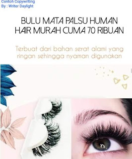 Contoh copywriting pada bulu mata palsu