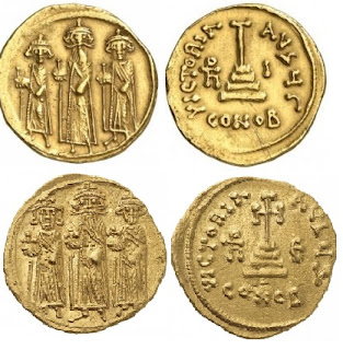 Suriye'nin fethinden sonra Muaviyenin kendi adına bastırdığı paralarda Bizans modeli