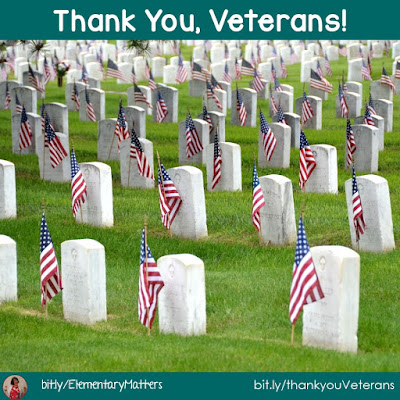Thank you Veterans! This blog post has several videos, resources, and ideas for teaching the importance of Veterans Day, including a freebie!