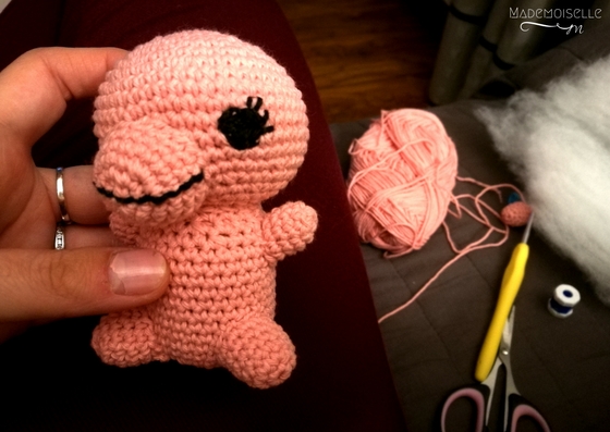 Tutoriel amigurumi - DIY crochet - Petit dinosaure Tagada