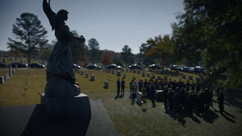 The churchyard from HBO series scene