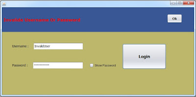 java login window with mysql