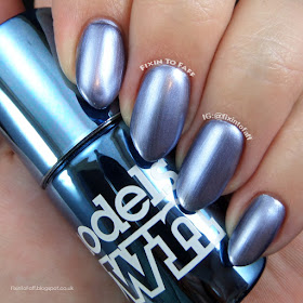 Swatch and review of Models Own Colour Chrome collection, Chrome Indigo