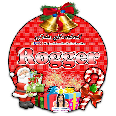 Nombre Rogger - Cartelito por Navidad nombre navideño