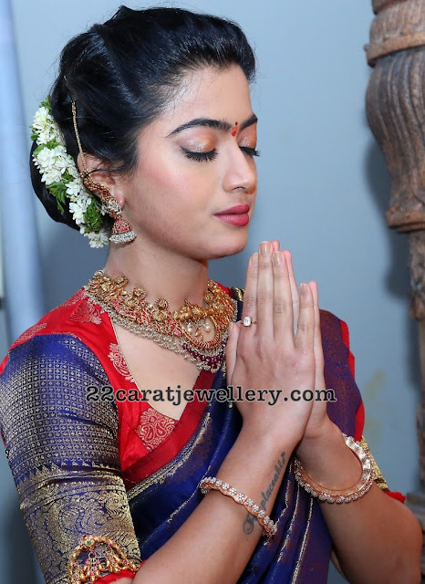 Rashmika Mandanna Wearing Kalasha Fine Jewels