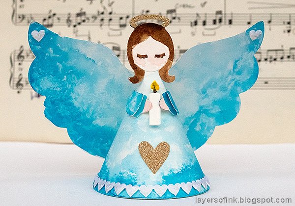 Layers of ink - 3-D Watercolor Angel Tutorial by Anna-Karin Evaldsson. With the 3-D Angel die by Sizzix.