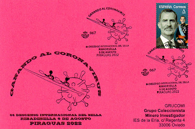 tarjeta, matasellos, piraguas, descenso, Sella, Ribadesella