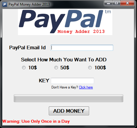 Free PayPal Money Adder Generator