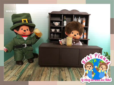 kiki monchhichi leprechaun saint Patrick vert trèfle bière festival irish irlandais