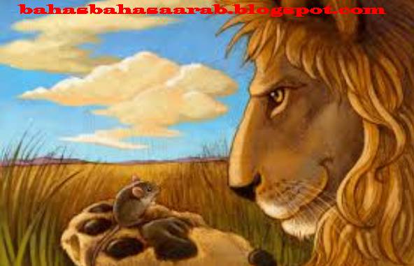 Cerita Berbahasa Arab dan Artinya Singa dan Seekor Tikus 
