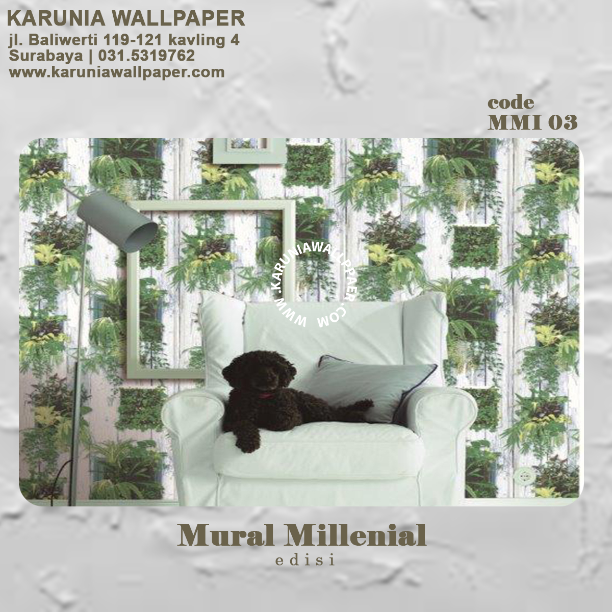 jual wallpaper daun