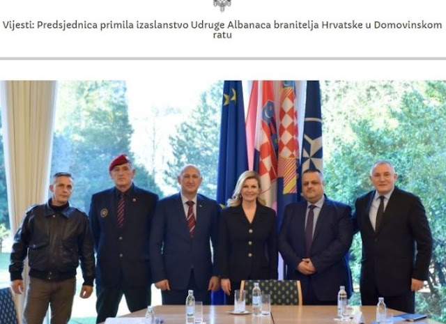 President Kolinda Grabar-Kitarovic met the Albanian veterans who fought for the Freedom of Croatia