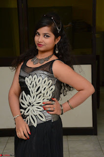 Shrisha Dasari in Sleeveless Short Black Dress At Follow Follow U Audio Launch 075.JPG