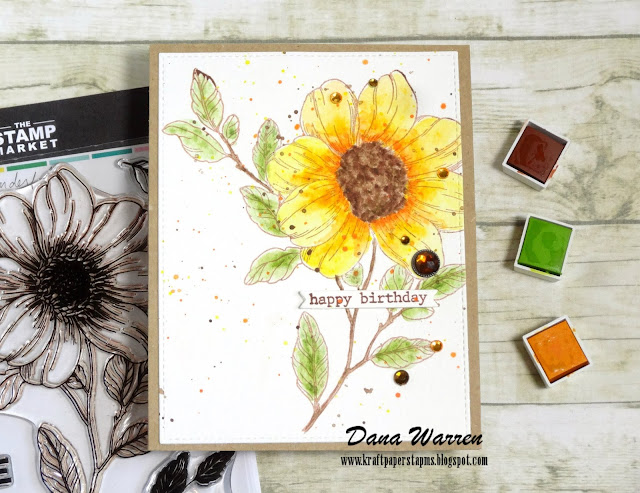 Dana Warren - Kraft Paper Stamps - The Stamp Market - Altenew Watercolors