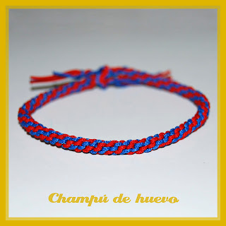 Pulsera redonda roja y azul