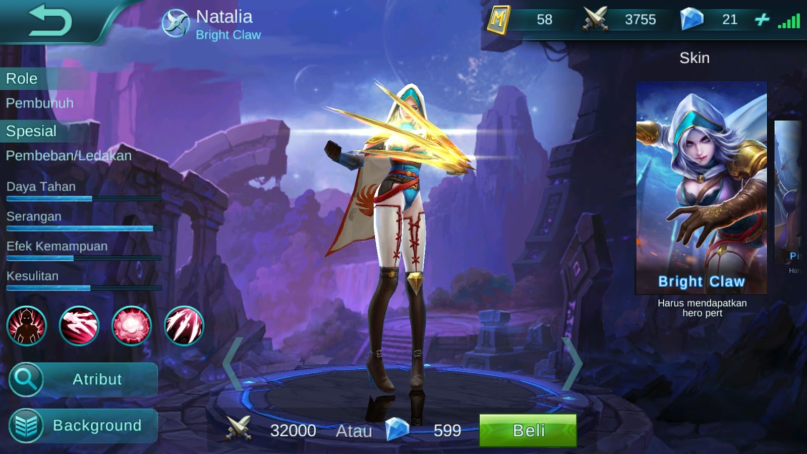 Hero Natalia Bright Claw High Damage Build Set Up Gear