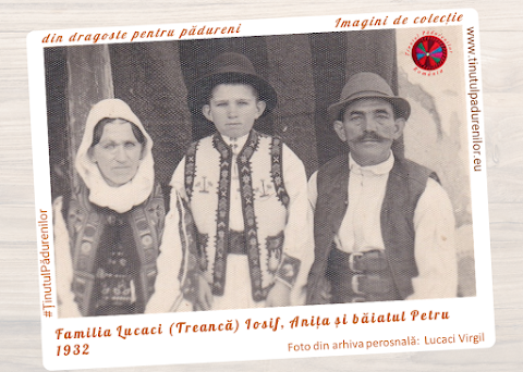 Imagini de colectie - Familia Lucaci (Treancă) Iosif, Anița și băiatul Petru - Ghealar 1932