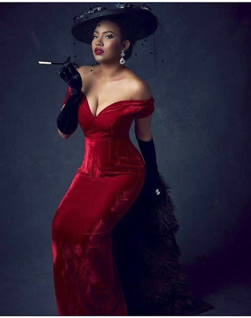 Ex Most Beautiful Girl In Nigeria, Anna, Rocks Cleavage-Baring Outfit For Halloween