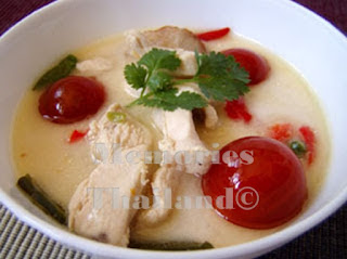 Spicy soup coconut with chicken, 'Tom Kha Kai'